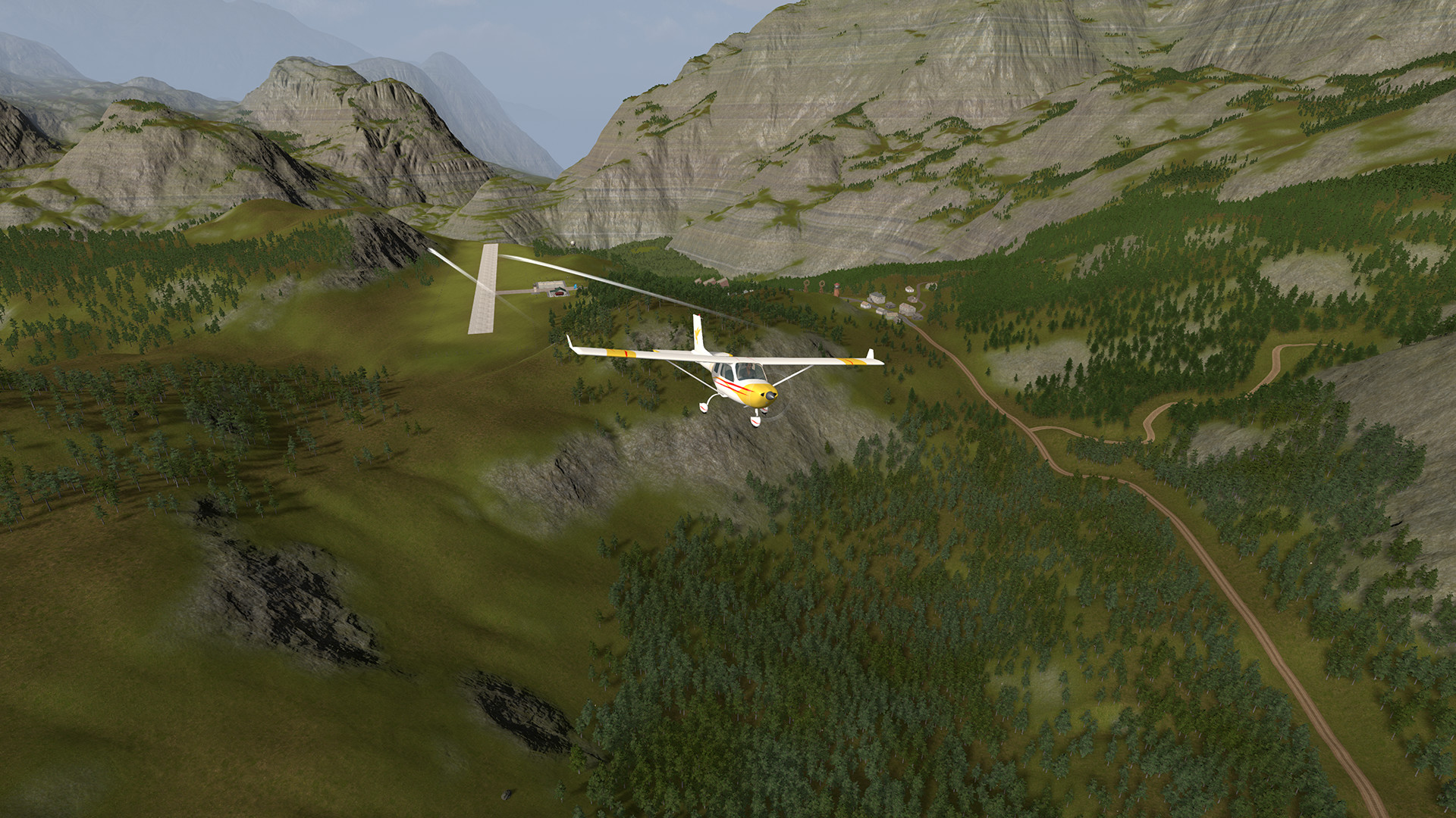 Flight above a desert environment.