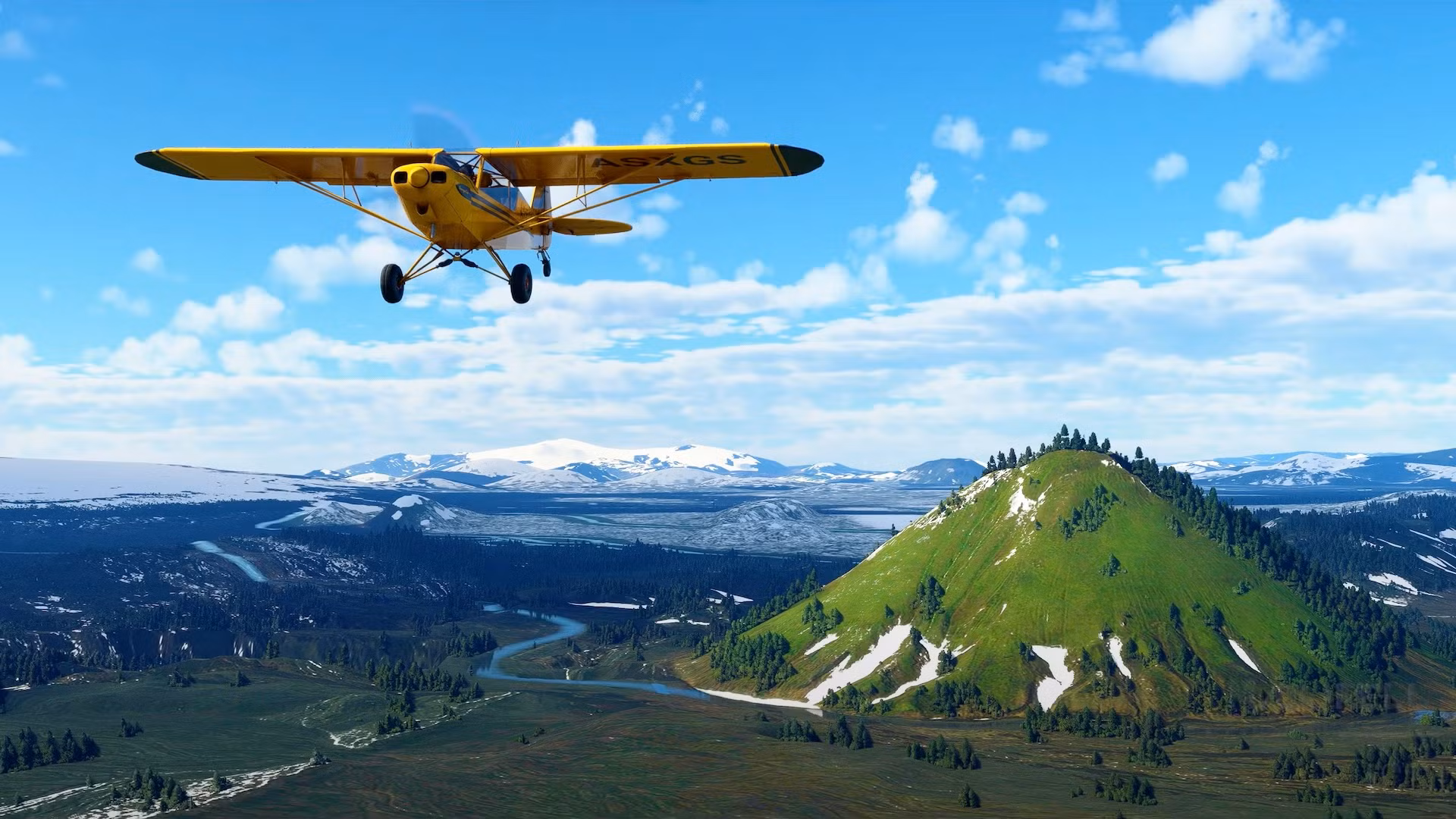 Aircraft flying in open sky.