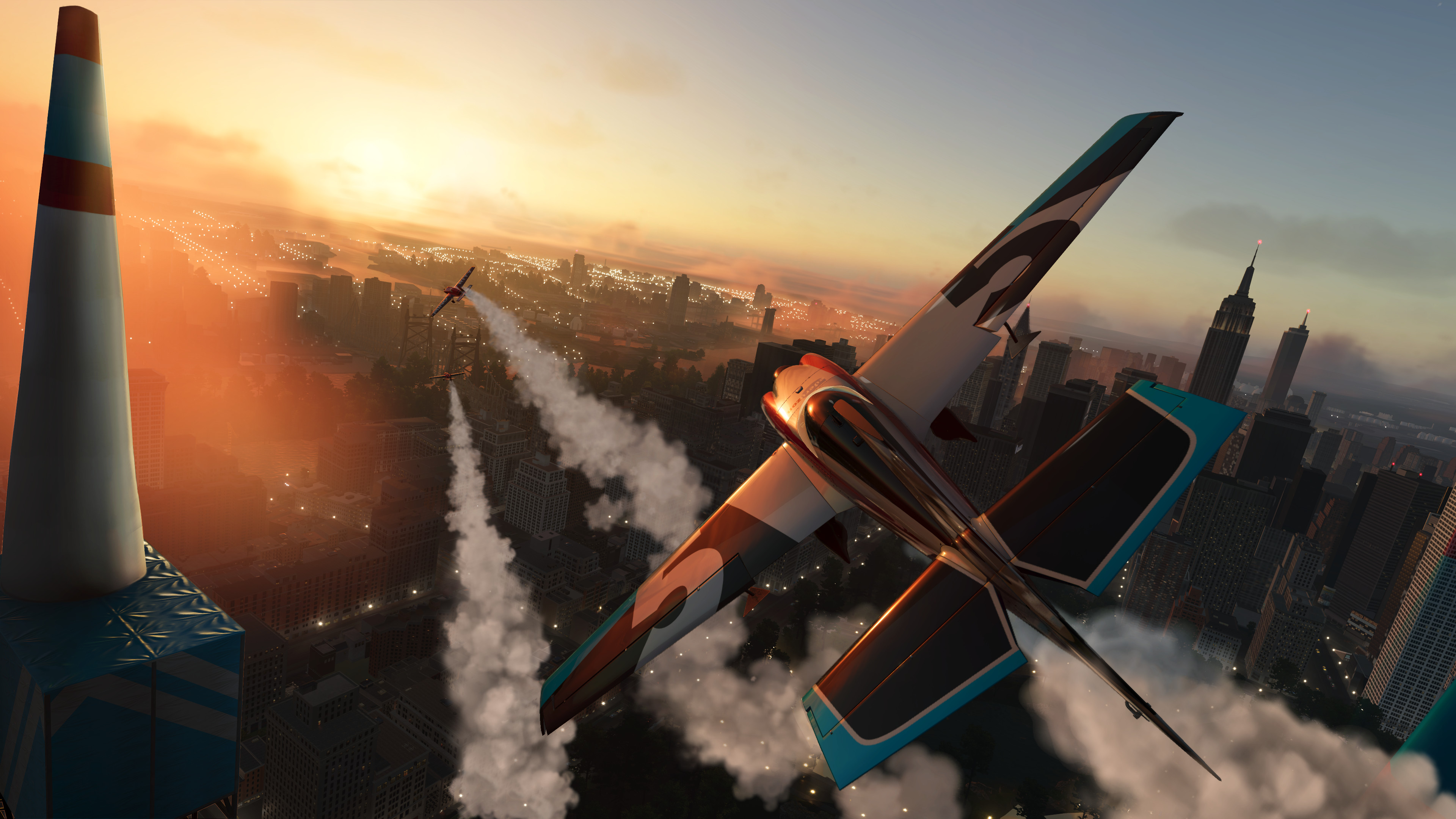 Aircraft in a flight environment.